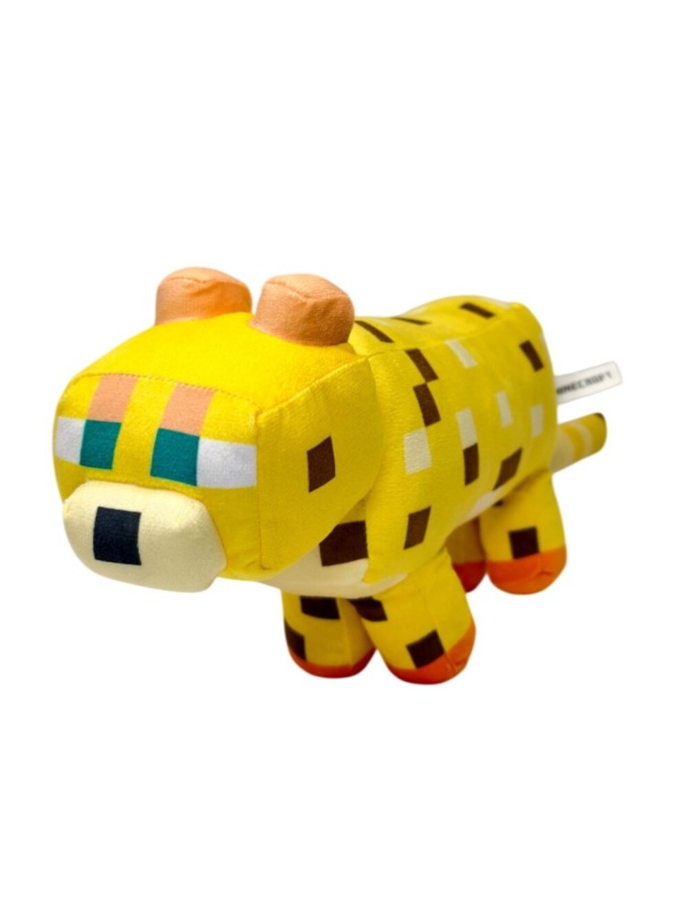 Minecraft Ocelot 20" Lg Plush Yellow Pixelated Cat Soft Stuffed Animal Mojang